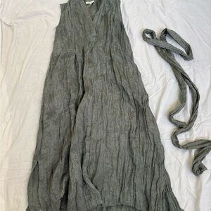 Vince Textured Green crepe dress Small